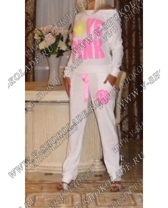 Велюровый костюм Классика "Love Pink" Белый