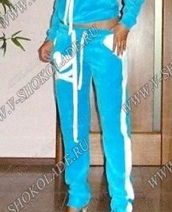 Велюровый женский спортивный костюм "Core" / Голубой