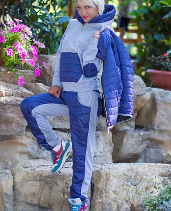 Спортивный костюм женский Тройка "Осень" Синий