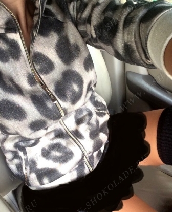 Спортивный костюм женский "Леопард крупный с люрексом"