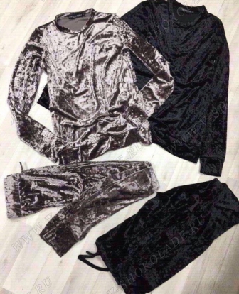 Спортивный костюм из бархата/ Серый гафит велюр