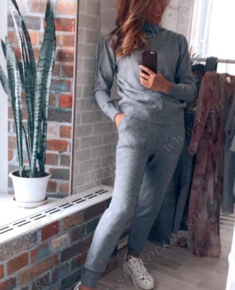 Женский теплый костюм "MUSKUS 01" с высоким горлом / Серый