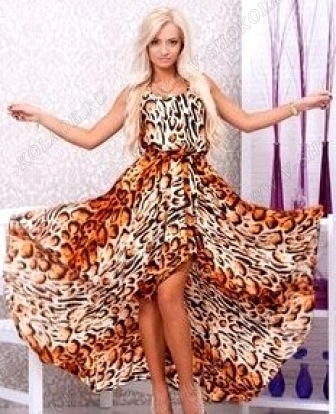 Атласное платье "Леопард" 