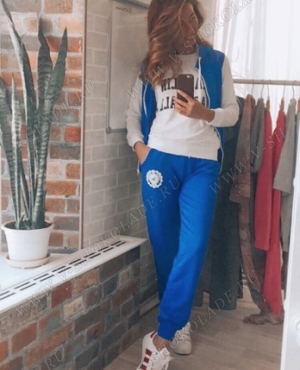 Спортивный костюм женский тройка "FM" Синий