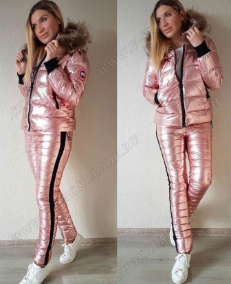 Зимний спортивный костюм Куртка и штаны / Розовый лёд
