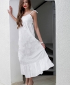 Платье летнее длинное "Амели" Белое на завязках