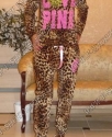 Велюровый костюм Галифе "Love Pink" Леопардовый