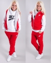 Спортивный костюм женский  "Nike-3" Тройка Красный с мехом купить