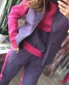 Спортивный костюм тройка на синтепоне "Fumo" / Фиолет с розовым