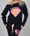 Спортивный костюм утепленный "Super Girl" Графит