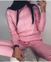 Кашемировый женский костюм "MUSKUS 02" с высоким горлом / Розовый
