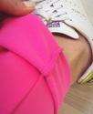 Стильные спортивные штаны женские с утеплением / Ярко-розовый