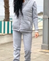 Спортивный костюм женский утепленный тройка /  Серый