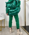 Стильный, спортивный костюм женский утепленный на флисе и желет / Тройка / Изумрудно-зеленый