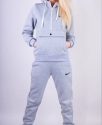 Утепленный спортивный костюм "Nike кенгуру " серый купить в интернет магазине