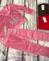 Велюровый костюм на молнии "Juicy Couture" / Розовый